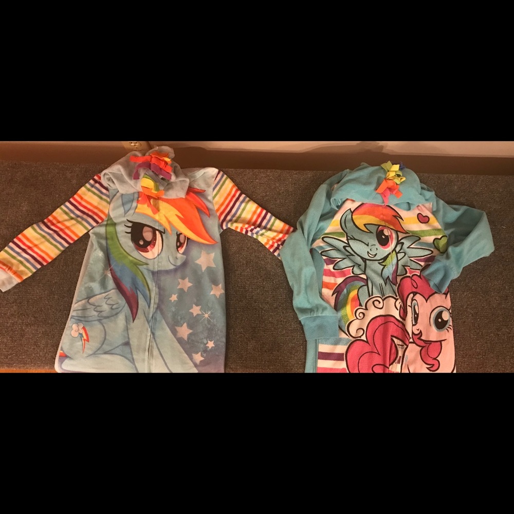Two my little pony rainbow dash pajama union suits